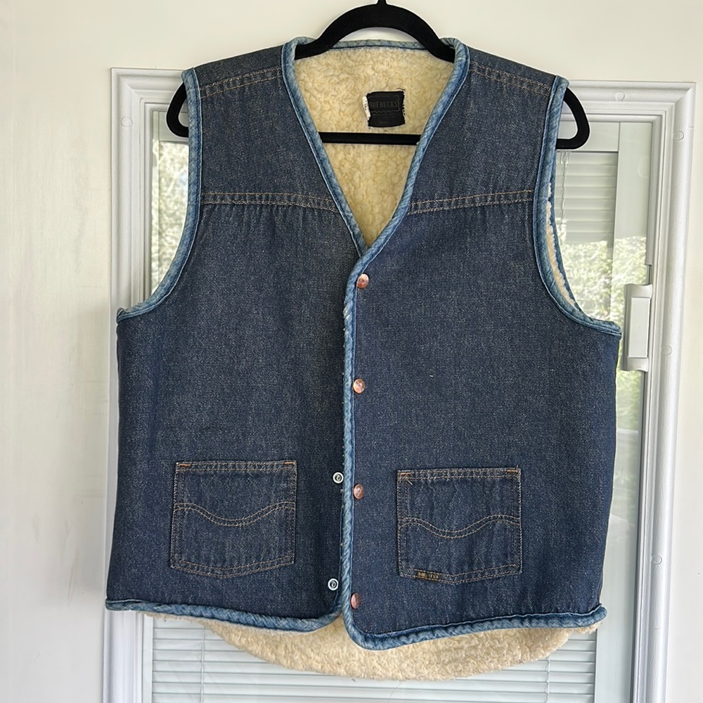 Vintage Sears Roebucks Denim Sherpa Vest